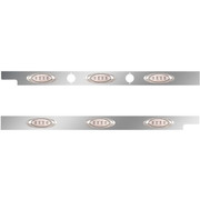 2.5 Inch Stainless Steel Cab Panel WITH 3 P1 AmberClear LED Lights For Peterbilt 579 123BBC Pair