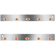 Stainless Steel Day Cab Panels WITH 10 P3 AmberAmber LEDs Dual Step Lights For Kenworth T800 W900