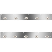 Stainless Steel Day Cab Panels WITH 10 P3 AmberClear LEDs For Kenworth T800 W900
