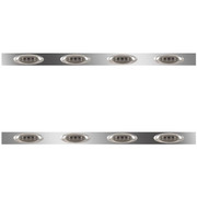 62 Inch Stainless Steel Sleeper Panels WITH 8 P1 AmberSmoked LEDs For Kenworth T660 T800 W900