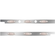 2.5 Inch Stainless Steel Cab Panel WITH 3 P1 AmberClear Lights For Peterbilt 567 SBA 579 123BBC Pair