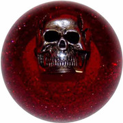 2.125 Inch Red Glitter Skull Brake Knob For Threaded Dash Air Brake Valve Replacement