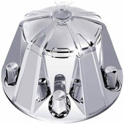 33MM Chrome Plastic Mag Rear Hub Cover Kit W Threaded Nut Covers