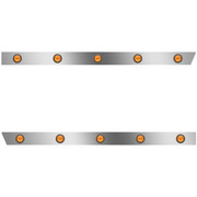 4 Inch Stainless Steel Standard Cab Panels With 10 - 2 Inch AmberAmber LEDs