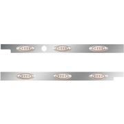 2. 5 Inch Stainless Steel Cab Panel With 3 P1 AmberClear LED Lights For Peterbilt 579 123BBC - Pair