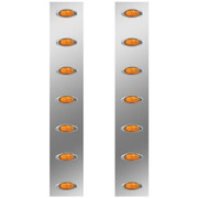 24.5 Inch S.S. Front Air Cleaner Light Panels With 14 Mini AmberAmber LEDs With 15 Inch Breather