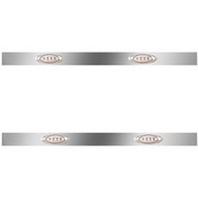 Stainless Steel Cab Panel With 2 Amber M1 LED Lights For International 9200I Short Hood - Pair