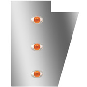 3 Inch Stainless Steel Notched Cowl Panels With 6 P3 AmberAmber LEDs For Peterbilt 378 379 Replacement