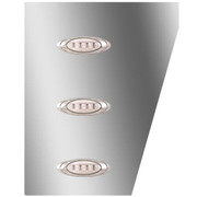 3 Inch Stainless Steel Wide Cowl Panels With 6 P1 AmberClear LEDs For Peterbilt 378 379 Replacement