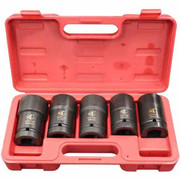 5 Piece Wheel Nut 1 Inch Drive Deep Impact Socket Set Replacement