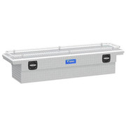 Bright Diamond Plate Aluminum 72 Inch Low Profile Secure Lock Crossover Truck Tool Box W Rail