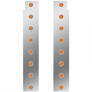 Stainless Steel Front Air Cleaner Light Panels For 15 Inch Vortox Ac With Amber Bulkhead LEDs