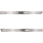 3 Inch Stainless Cab Panel With 4 AmberClear P1 Lights For Peterbilt 389 131 BBC - Pair
