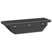 Matte Black Diamond Plate Aluminum 63 Inch Low Profile Angled Secure Lock Truck Tool Box
