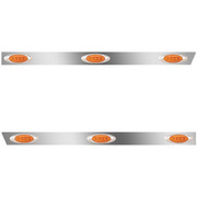 3 X 54 Inch 430 Stainless Steel Cab Extension Panel With 3 P1 AmberAmber LED Lights