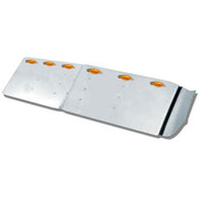 FREIGHTLINER CASCADIA 125 YEAR 2008 18 IN STAINLESS STEEL DROP VISOR W6 ELITE AMBER LED LIGHTS