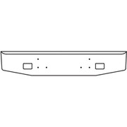 5900I YEAR 2007 CHROME STANDARD ROLLED END BUMPER 7 GAUGE 18-14 IN WFOG LIGHT HOLES