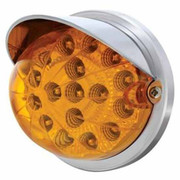 17 LED Dual Function Watermelon Clear Reflector Flush Mount Kit With Visor - Amber LED Amber Lens
