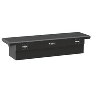 2500 YEAR 2011 MATTE BLACK DIAMOND PLATE ALUMINUM 69 INCH LOW PROFILE SECURE LOCK TRUCK TOOL BOX