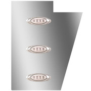 3 Inch Stainless Steel Notched Cowl Panels With 6 P1 AmberSmoked LEDs For Peterbilt 378 379 Replacement