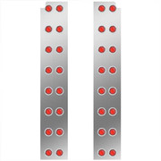 15 Inch Stainless Steel Rear Air Cleaner Panels With 32.75 Inch RedRed LEDs For Peterbilt