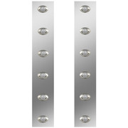 PETERBILT 365 SBA YEAR 2012 24.5 INCH S.S. REAR AIR CLEANER LIGHT PANELS W 12 M3 RED CLEAR LEDS