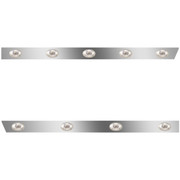388 YEAR 2011 3 INCH STAINLESS STEEL STANDARD CAB PANELS W 9 TOTAL P3 AMBER CLEAR LEDS