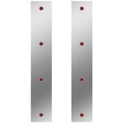 13 Inch S.S. Rear Air Cleaner Panels With 8.75 Inch Flat RedRed LEDs With 15 Inch Breather