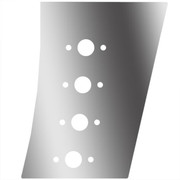 389 131 BBC YEAR 2022 STAINLESS STEEL WIDE NARROW COWL PANELS W 8 P1 LIGHT HOLES