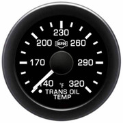 2.0625 Inch Transmission Oil Temperature Gauge Kit 140-320F W Black Bezel Black Face Replacement