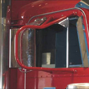 PETERBILT 379 YEAR 1995 SHORT HEATED MIRRORS 12 GAUGE CUST DROPPED MIRROR BRACKET 12 GAUGE CUST DROPPED MIRROR BRACKET