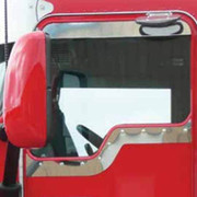 KENWORTH W900B YEAR 2009 STAINLESS STEEL DIMPLED SLIM STYLE CONTOURED UNDER WINDOW TRIM
