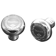 W900B AEROCAB YEAR 2002 CHROME PLATED BILLET ALUMINUM THREADED TRACTOR TRAILER PARKING BRAKE KNOB SCREW ON