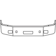 PETERBILT 384 SBA YEAR 2011 18IN STAINLESS STL BUMPER 10 GAUGE W/ TOW VENT FOG LIGHT HOLES