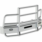 T600 AEROCAB YEAR 2005 DEFENDER 2 POST BUMPER GUARD W/ SLAM LATCH W/ RAKE 6IN OVAL CLEAR LIGHTS