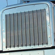 FREIGHTLINER FLD120 SFA YEAR 1989 STAINLESS STEEL PUNCHED GRILLE W/ FREIGHTLIN OVAL HOLES