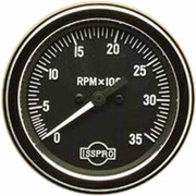 AEROMAX YEAR 1989 3.375IN CHROME MECHANICAL TACHOMETER 0-3500 RPM