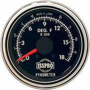 PETERBILT 379 YEAR 1993 3IN CHROME ELECTRIC PYROMETER GAUGE 0-1800 DEGREE