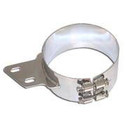 Chrome Plated SS Angled Mounting Clamp 6 Inch For Peterbilt 377 378 379 386 388 389