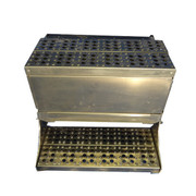 FLD112 SBA YEAR 1989 24 INCH SMOOTH ALUMINUM BATTERY BOX WITH ROUND HOLE STEPS