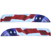 KENWORTH T880 YEAR 2014 USA FLAG CHOP TOP SIDE WINDOW DEFLECTORS
