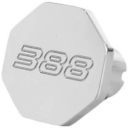 PETERBILT 388 YEAR 2009 CHROME-PLATED ALUMINUM OCTAGON KNOB WITH 388 ENGRAVED