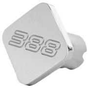 Chrome-Plated Aluminum Square Knob With 388 Engraved For Peterbilt 388