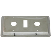 PETERBILT 379 YEAR 1990 STAINLESS STEEL DOME LIGHT ROCKER SWITCH COVER