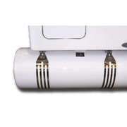 PETERBILT 379 YEAR 1995 7 INCH WIDE SLOTTED STAINLESS STEEL FUEL TANK STRAPS WITH 26 INCH TANK