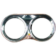 330 YEAR 2007 CHROME SPEEDOMETER TACHOMETER AND SPEEDOMETER BEZEL WITH VISOR
