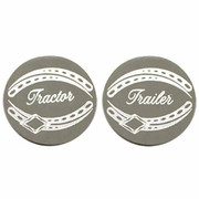 379 YEAR 1993 STAINLESS STEEL ENGRAVED TRACTOR AND TRAILER INSERT PLATES