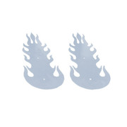 377 YEAR 2000 STAINLESS STEEL FLAMES HOOD EMBLEM ACCENT