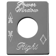 378 YEAR 2002 STAINLESS STEEL POWER WINDOW RIGHT SWITCH ID PLATE