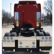 PETERBILT 378 YEAR 1998 STAINLESS REAR FRAME COVER FOR STEEL CROSSMEMBERS WITH CUTOUTS